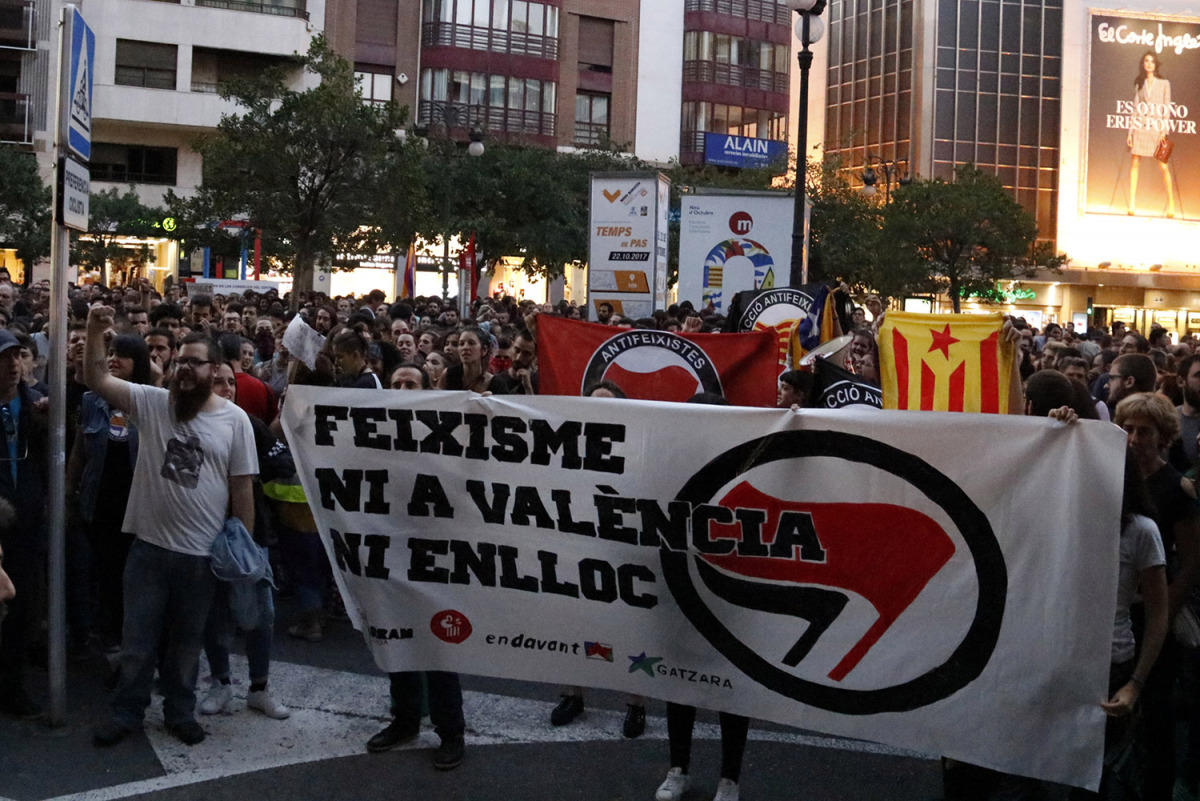 Concentració a València contra la violència feixista el passat 9 d'octubre/ José Soler