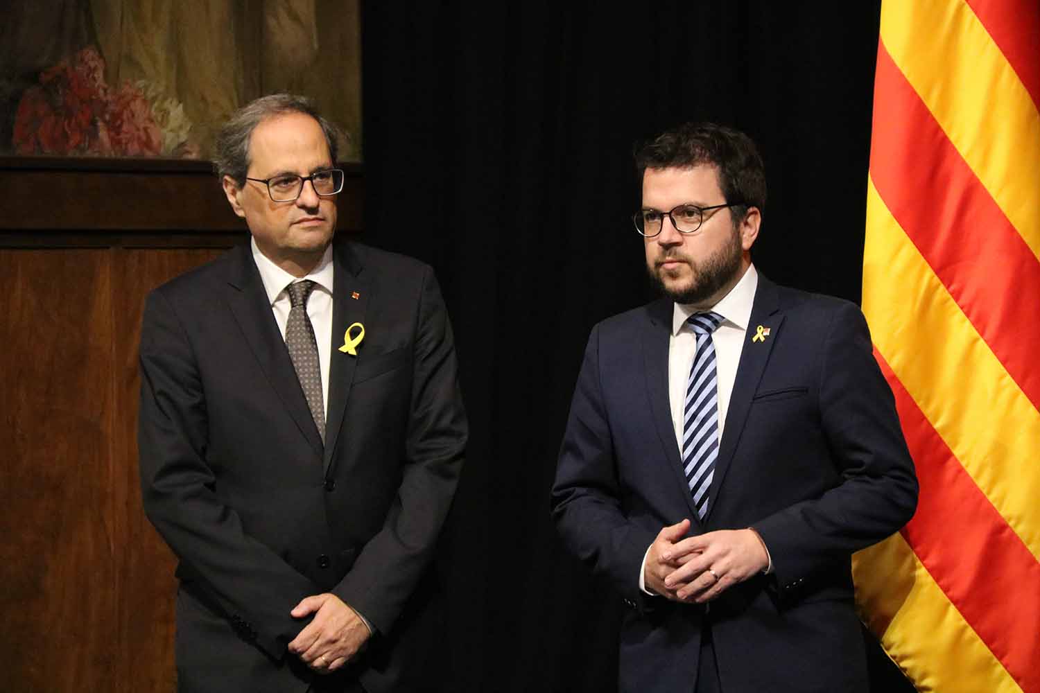 El president de la Generalitat, Quim Torra, i el vicepresident, Pere Aragonès/ Núria Julià