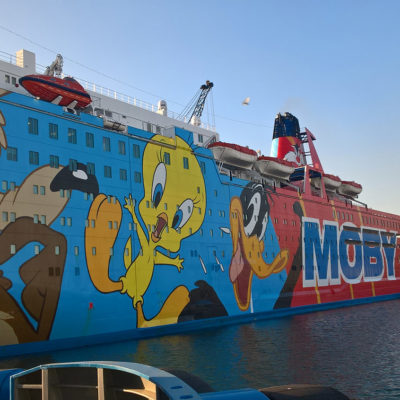 El vaixell Moby Dada, on es van allotjar alguns policies espanyols al Port de Barcelona