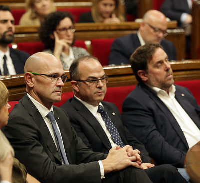 Raül Romeva, Jordi Turull i Oriol Junqueras, en una imatge d'arxiu / ACN