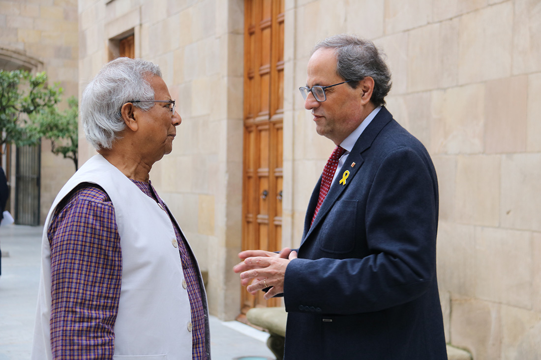 El president Quim Torra i el Premi Nobel Muhammad Yunus al Palau de la Generalitat
