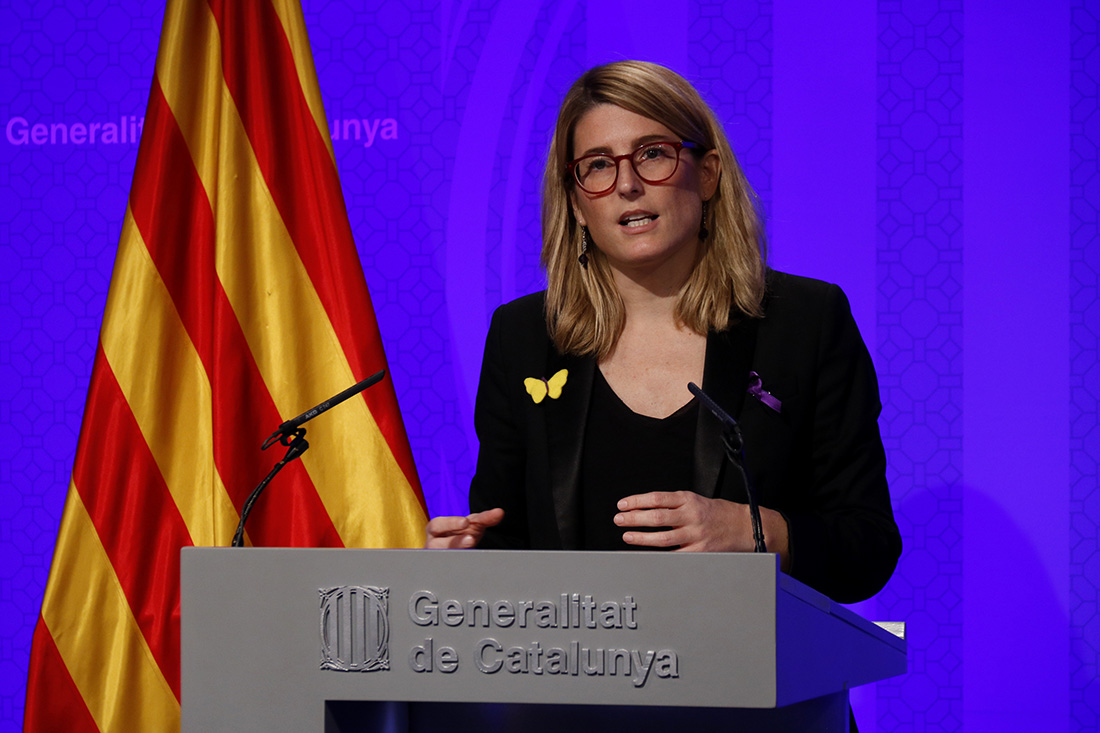 La portaveu del Govern i consellera de la Presidència, Elsa Artadi, en roda de premsa