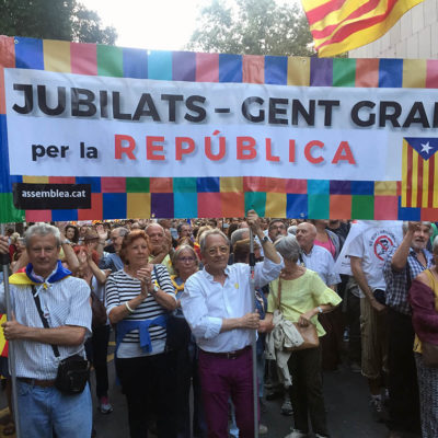 Els 'jubilats per la República', en una manifestació