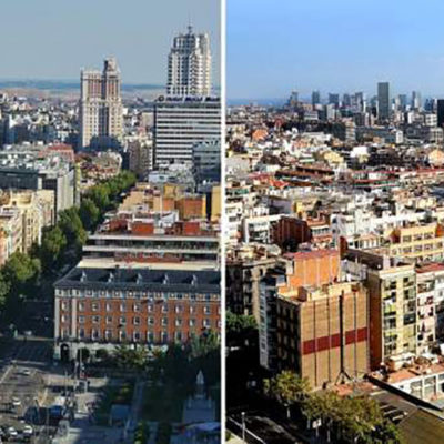 Vistes de Madrid i Barcelona