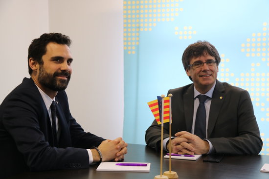 Roger Torrent i Carles Puigdemont, en una imatge d'arxiu