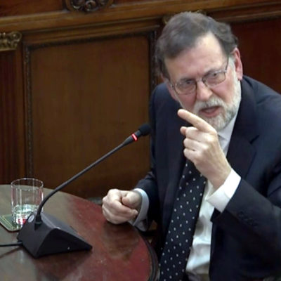 Mariano Rajoy responent com a testimoni a les defenses en el judici de l'1-O al Suprem