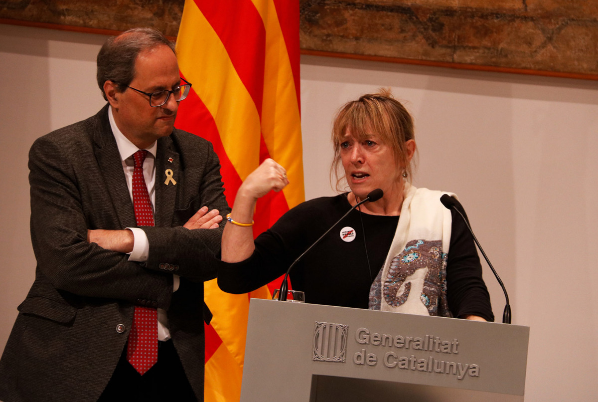 La Premi Nobel de la Pau, Jody Williams, i el president de la Generalitat, Quim Torra