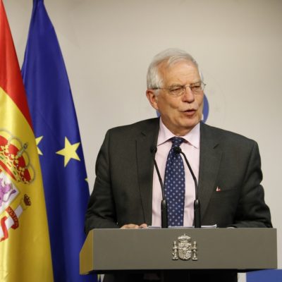 El ministre espanyol d'Exteriors, Josep Borrell, en roda de premsa