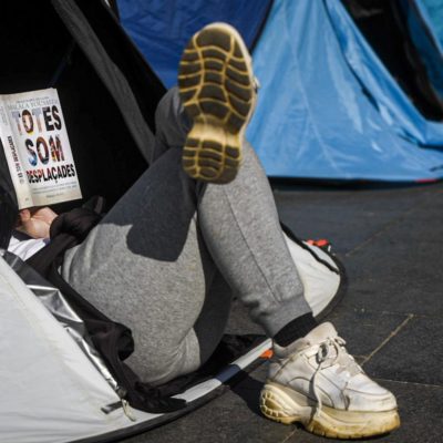 Imatge de l'acampada a Barcelona