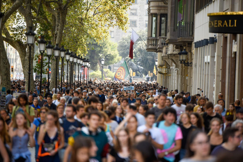 Imatge d'una protesta per la sentència, aquest matí