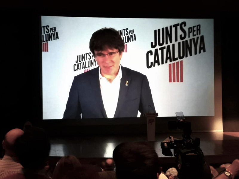 Carles Puigdemont intervé a l'acte de JxCat